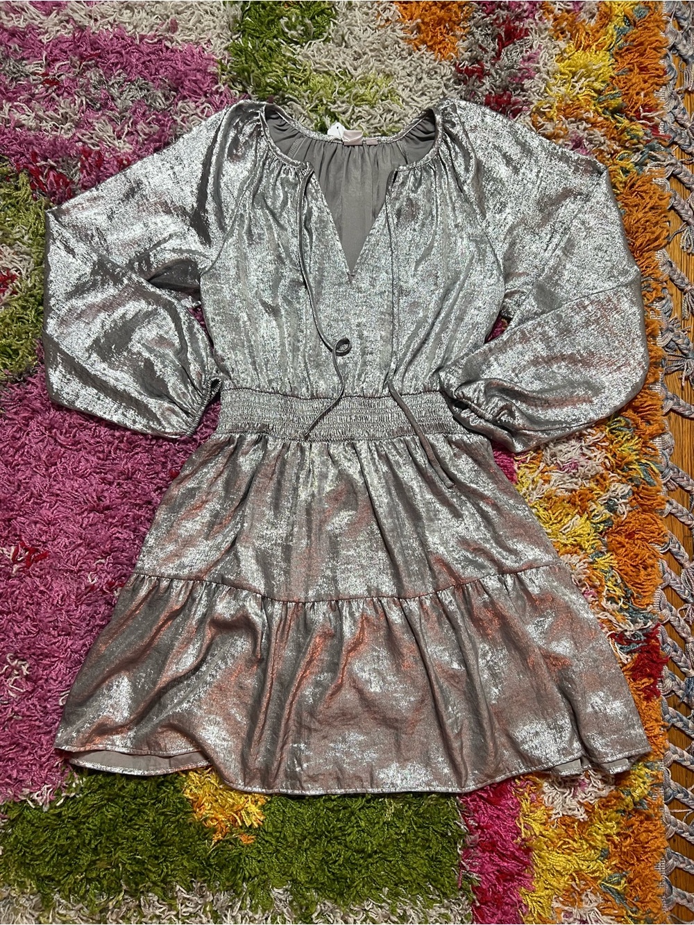 GAP Silver Metallic Mini Dress